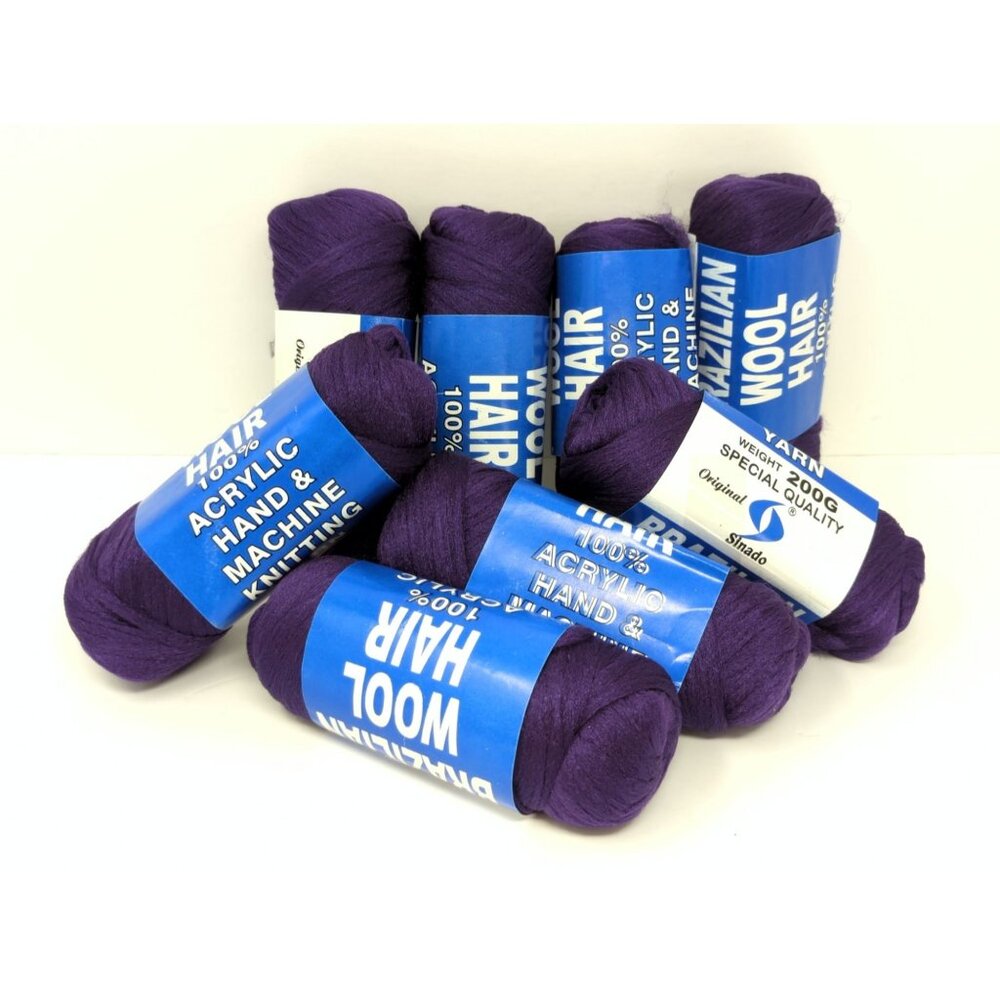 8 Packs Purple Brazilian Yarn 590g total Acrylic Wool Blend Hand Machine Knittin